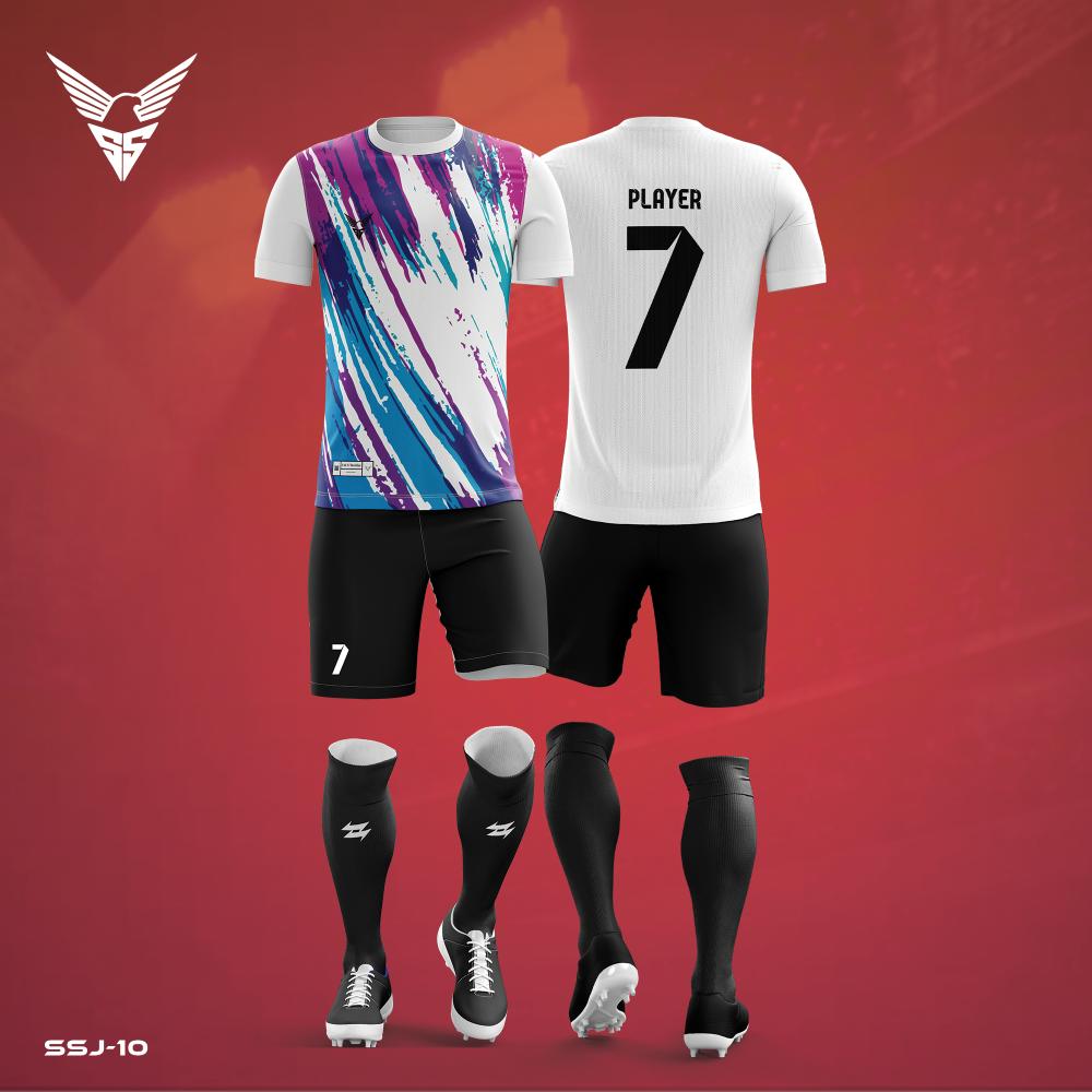 Football Jersey: White & lite Purple